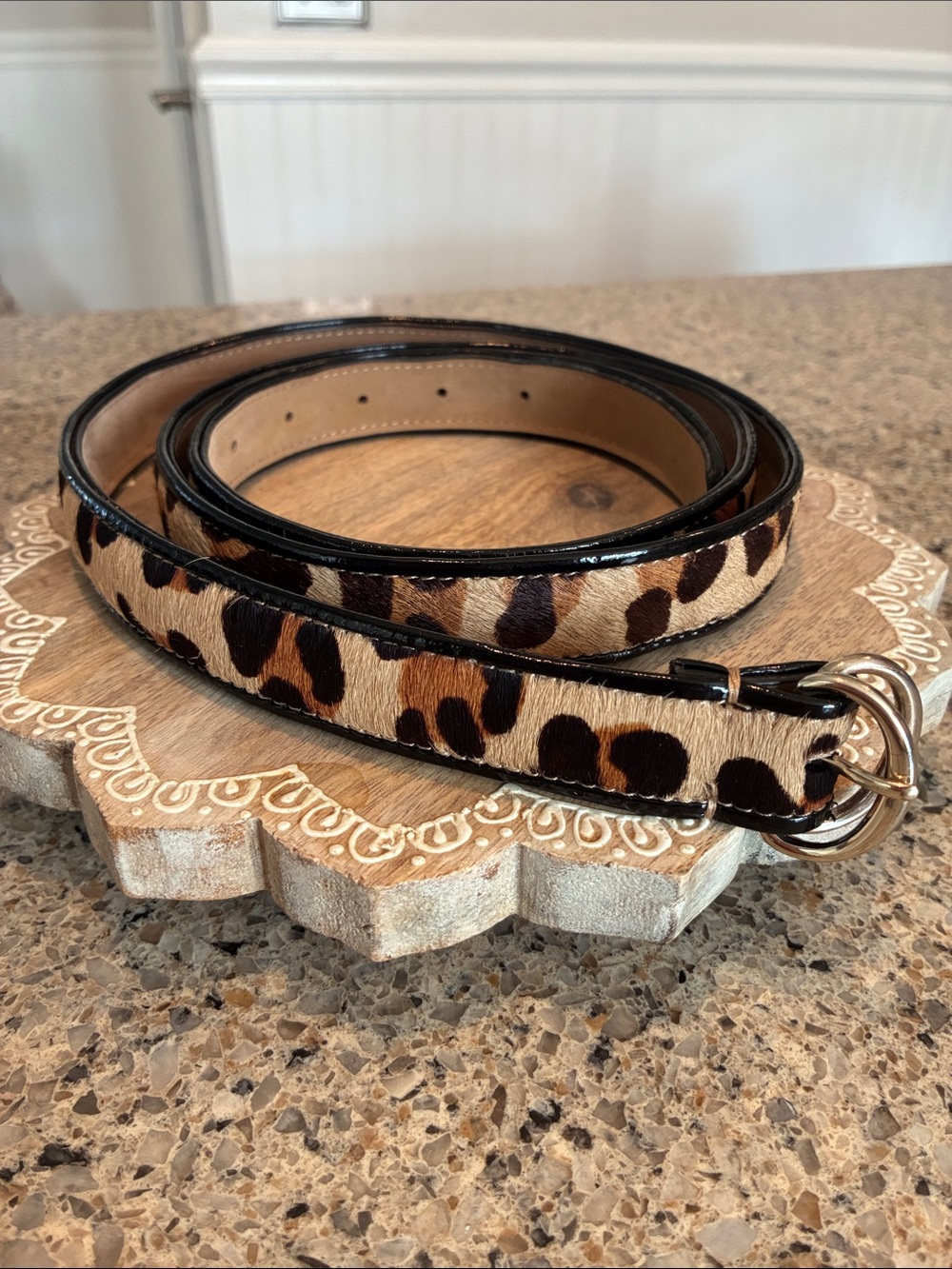 Women’s 2X Leopard Print Calf Hair Belt Talbots